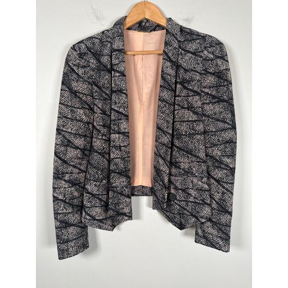 Rebecca Minkoff Becky Jacket Womens Pink Black 100% Silk Blazer Size Small - Picture 3 of 11